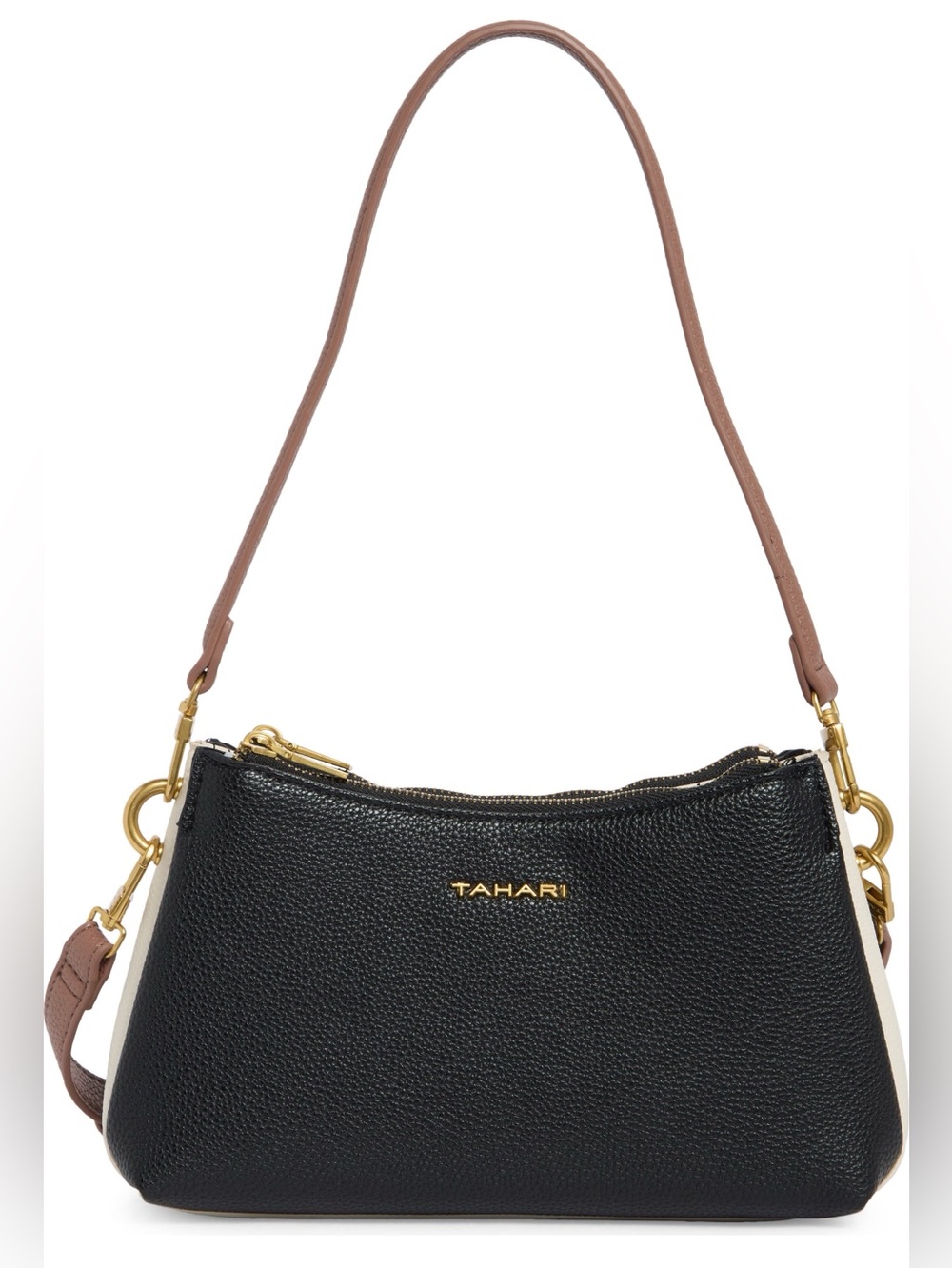 Tahari Convert Shoulder and Crossbody Eastside Pebble Triple Compact Versatile